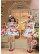 Twin Bears Take A Bite Of Cake Green&Red JSK and Salopette(1st Pre-Order/Full Payment Without Shipping)